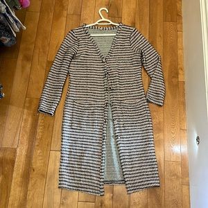 Pink and black long sweater/jacket